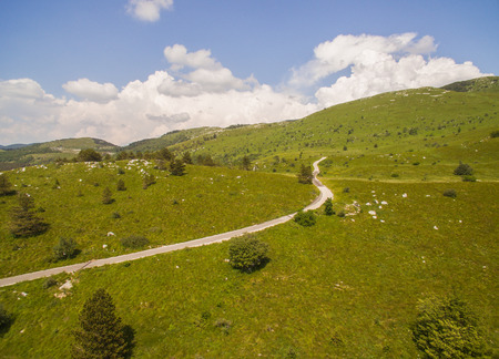 Aerial: Beautiful Fresh Green Mountain Landscapeの写真素材