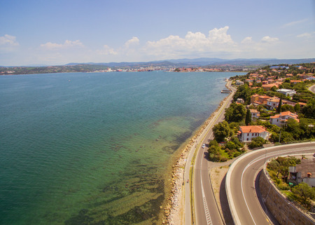 Aerial View Of Koper Adriatic Townの写真素材
