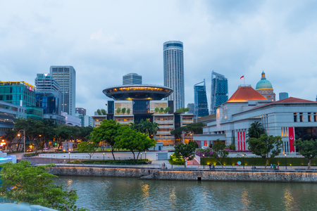 Singapore City, Singapore - 07 19 2015: Modern skyscrapers and architectureのeditorial素材