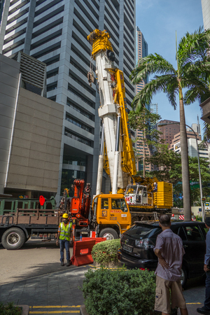 Singapore City, Singapore - 07 19 2015: View of building site in the modern cityのeditorial素材