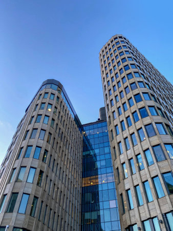 Moscow City district, skyscrapers business center summer evening Russiaのeditorial素材