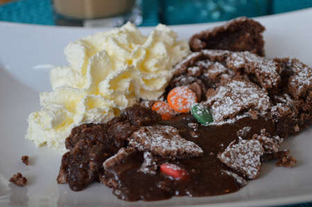 Chocolate Cake with creamの写真素材