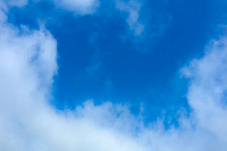 blue sky with white cloudの写真素材