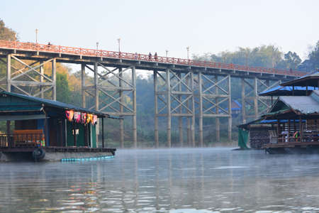 Pedestrian bridge, Morning atmosphereの写真素材