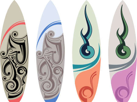 Surfboard Design Creative Collection Vector Art Illustrationのイラスト素材