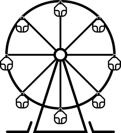 Ferris Wheel Design Icon Vector Art Illustrationのイラスト素材