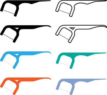 Flossing Tool, Dental Cleaning Tool, Vector Art Illustration setのイラスト素材