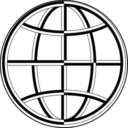 Globe Icon Calligraphic Vector Art Illustrationのイラスト素材