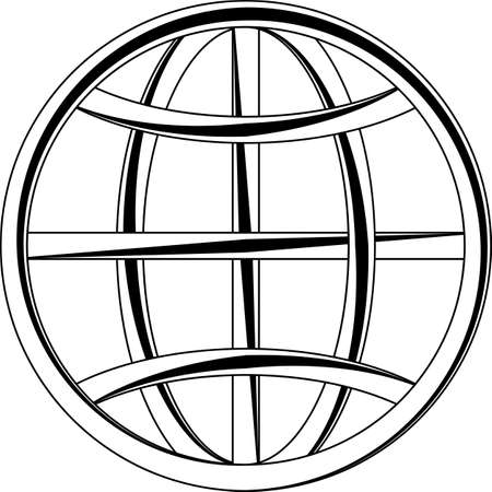 Globe Icon Calligraphic Vector Art Illustrationのイラスト素材