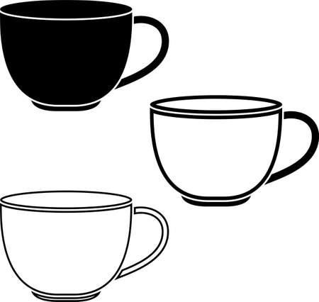 Tea Coffee Cup Designs Vector Art Illustration setのイラスト素材