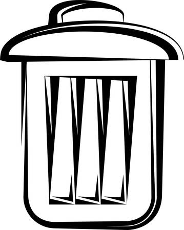 Trash Can Calligraphic Design Vector Art Illustrationのイラスト素材
