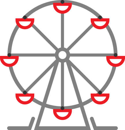 Ferris Wheel Design Icon Vector Art Illustrationのイラスト素材