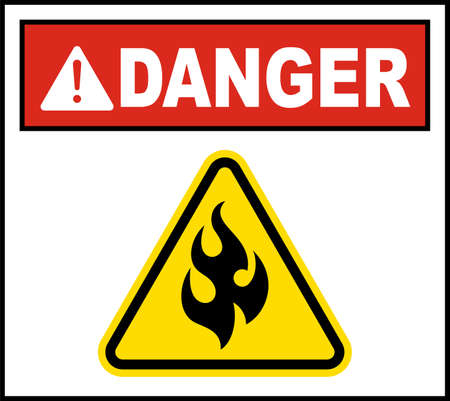Flammable Warning Sign Vector Art Illustration.のイラスト素材