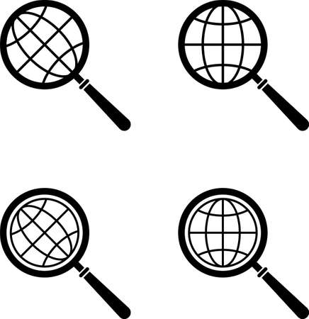Global Search Icon Collection Vector Art Illustrationのイラスト素材