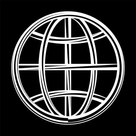 Globe Icon Calligraphic Vector Art Illustration.のイラスト素材