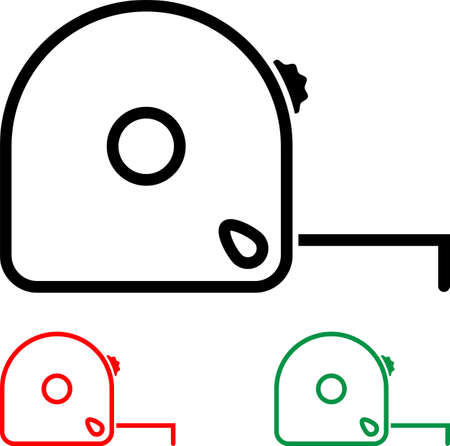 Measurement Tape Icon, Tape Measure Design Vector Art Illustration.のイラスト素材