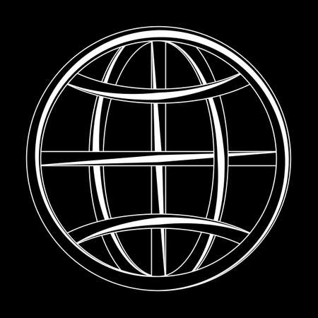 Globe Icon Calligraphic Art Illustration.のイラスト素材