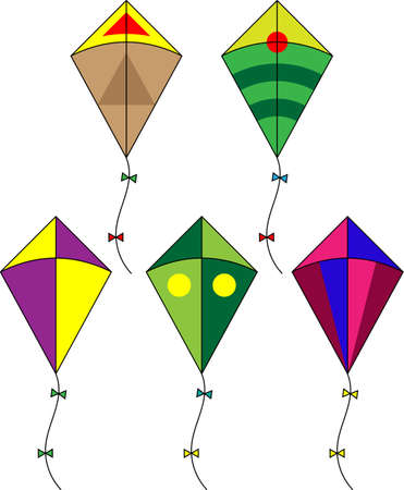 Kite Collection, Various Designs Vector Art Illustrationのイラスト素材