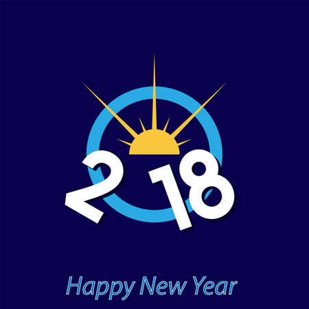 Two Thousand Eighteen Design, New Year Vector Art Illustrationのイラスト素材