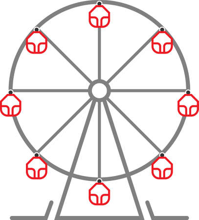 Ferris Wheel Design Icon Art Illustration.のイラスト素材