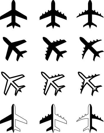 Airplane Icons vector illustration setのイラスト素材