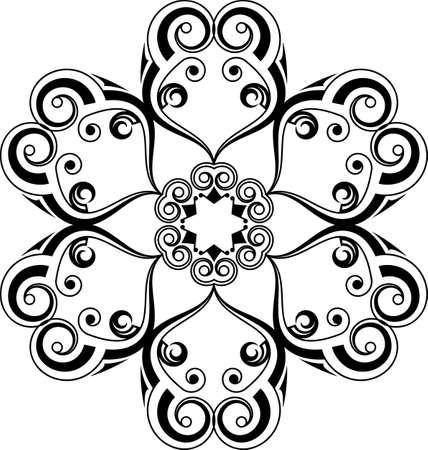 Circular Tribal Tattoo Design Vector Art Illustrationのイラスト素材