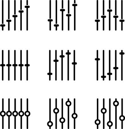 Equalizer Slider Icon Collection Art Illustration.のイラスト素材