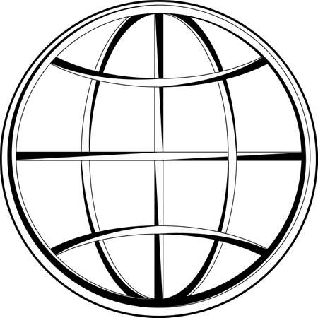 Globe Icon Calligraphic Vector Art Illustrationのイラスト素材