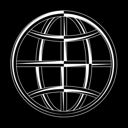 Globe Icon Calligraphic Art Illustration.のイラスト素材