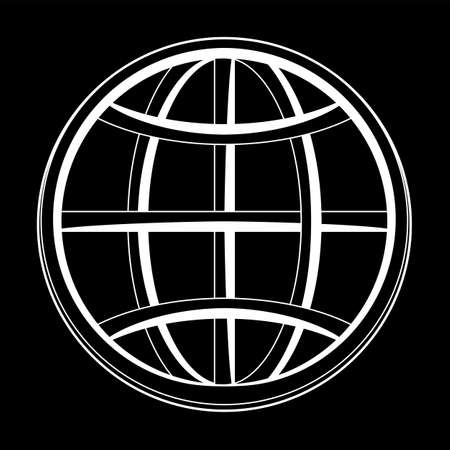 Globe Icon Calligraphic Vector Art Illustrationのイラスト素材