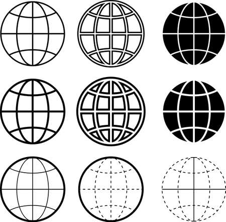 Globe Icon Collection Art Illustration.のイラスト素材