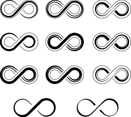 Infinity Sign Collection Vector Art Illustrationのイラスト素材