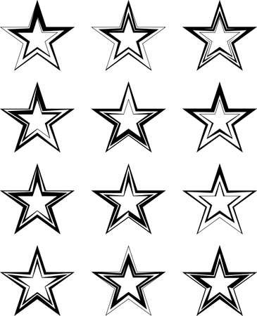 Star Shape Icon Design Vector Art Illustration setのイラスト素材