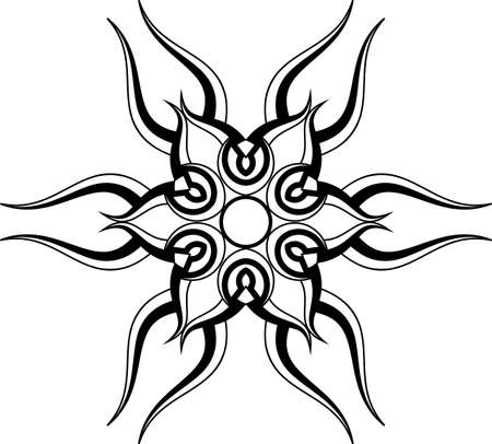 Sun Tribal Tattoo Design Vector Art Illustrationのイラスト素材