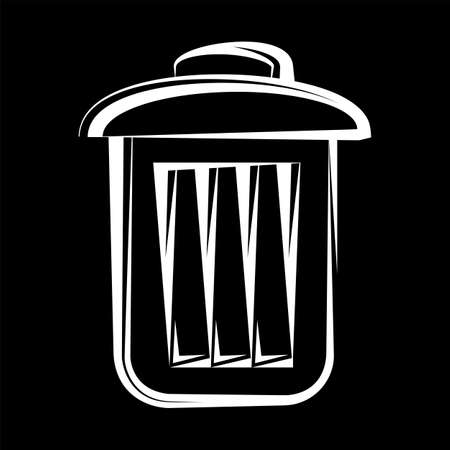 Trash Can Calligraphic Design Vector Art Illustrationのイラスト素材