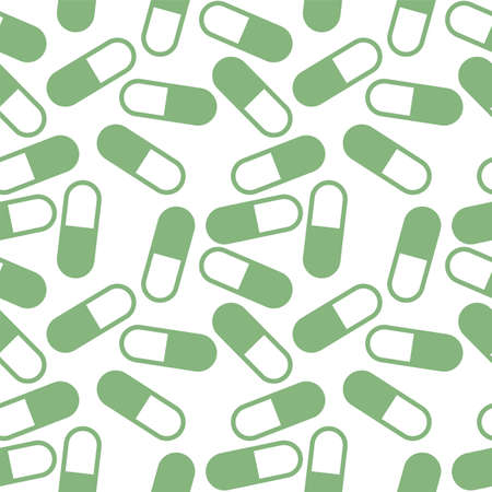 Seamless Pattern Of Capsule Pills Vector Art Illustration.のイラスト素材