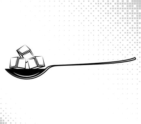 Spoonful Of Sugar Cube Icon Vector Art Illustrationのイラスト素材