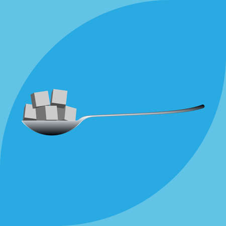 Spoonful Of Sugar Cube Vector Art Illustrationのイラスト素材