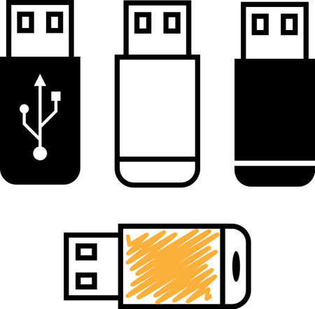 Usb Flash Drive Icon Vector Art Illustrationのイラスト素材