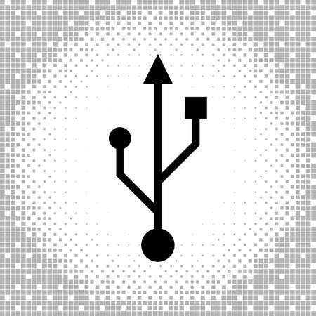 Usb Icon, Universal Serial Bus Design Vector Art Illustrationのイラスト素材