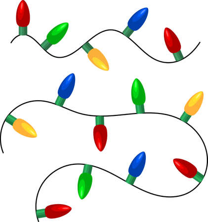 Christmas Lights, Christmas Tree Decoration Vector Art Illustrationのイラスト素材