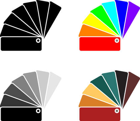 Color Sample Fan Card Icon Vector Art Illustrationのイラスト素材