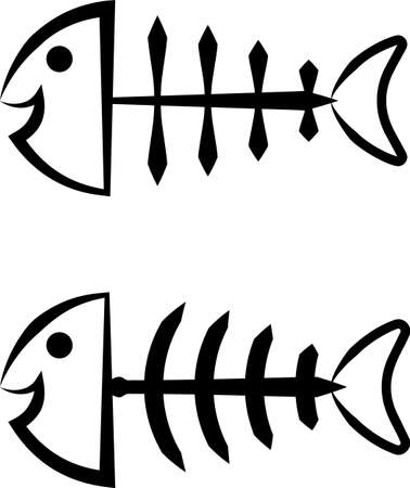 Fish Bone Icon Design Vector Art Illustrationのイラスト素材