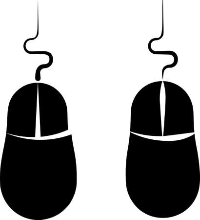 Computer Mouse Icon clipart Illustration on blackのイラスト素材