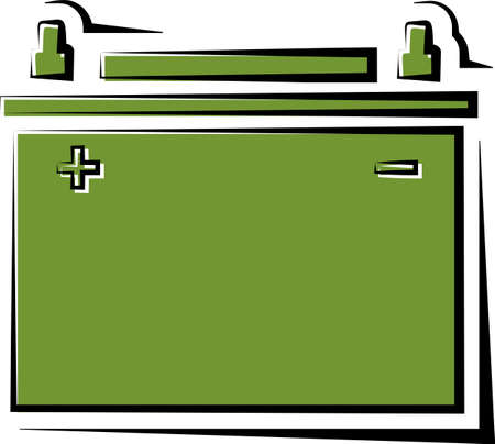 Car Battery Icon, Design Vector Art Illustrationのイラスト素材