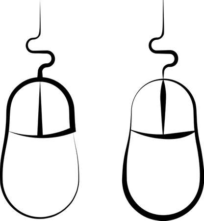 Computer Mouse Icon Vector line Art Illustrationのイラスト素材