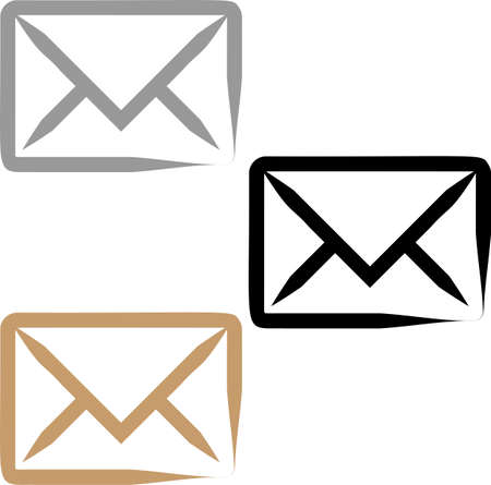Envelope Icon, Postal Envelope Design Vector Art Illustrationのイラスト素材
