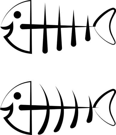 Fish Bone Icon Design Vector Art Illustrationのイラスト素材