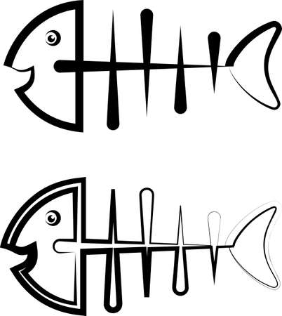 Fish Bone Icon Design Vector Art Illustrationのイラスト素材