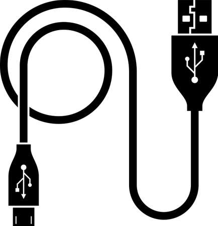 Micro Usb Cable, Usb Cable Vector Art Illustrationのイラスト素材